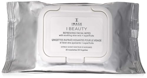 IMAGE Skincare, I BEAUTY Refreshing Facial Cleansing Wipes, Effectively Cleanse and Remove Makeup with Cucumber and Aloe Vera, 30 Count