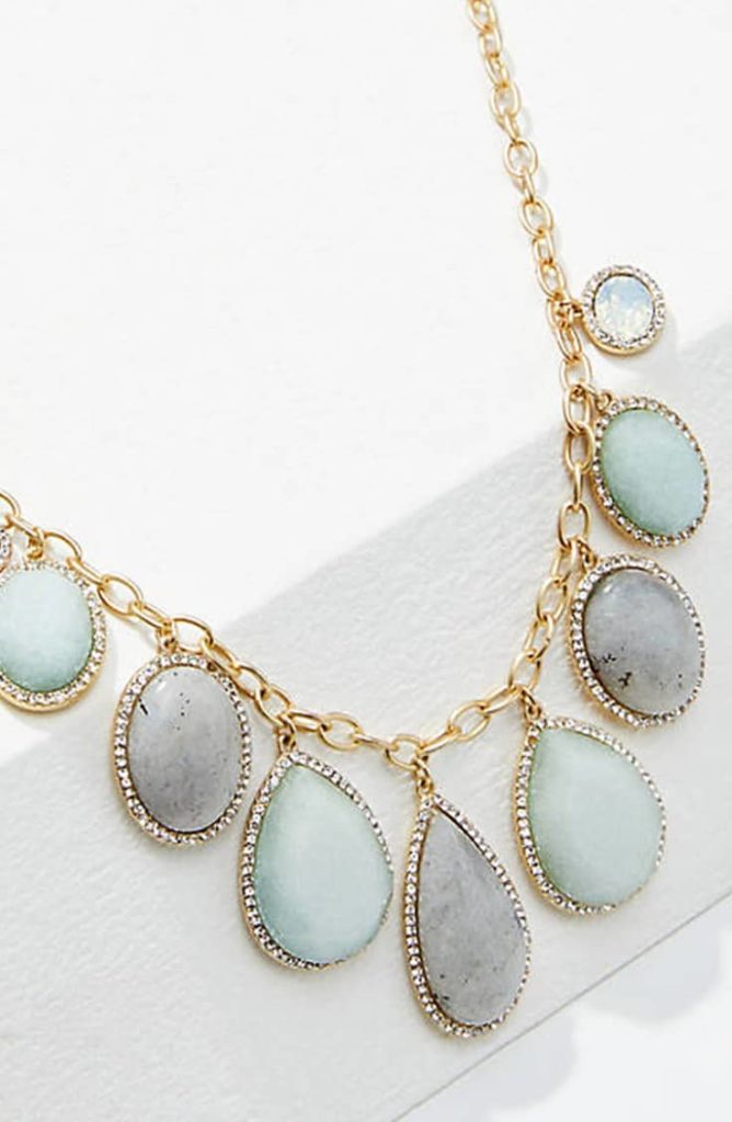 Pave stone statement necklace