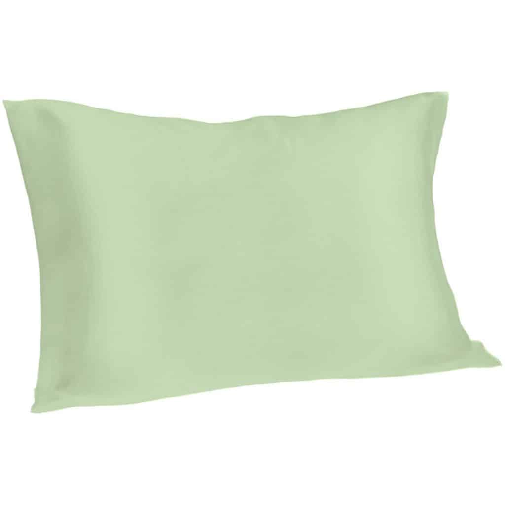 Green satin pillow
