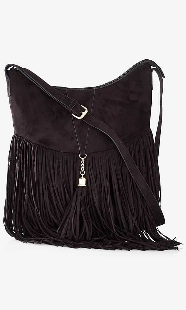 Black fringed bag