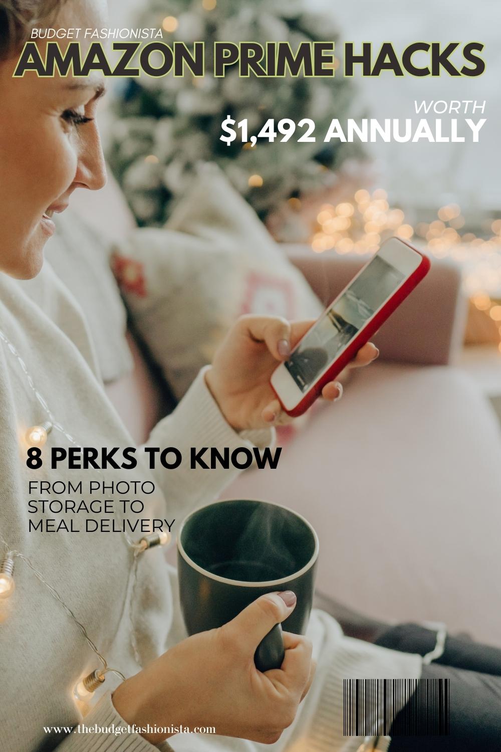 Amazon Prime hacks, woman shopping on her phone. 