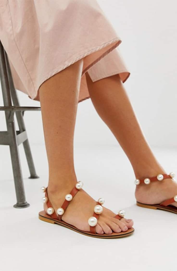 Pearl embellished sandals from ASOS