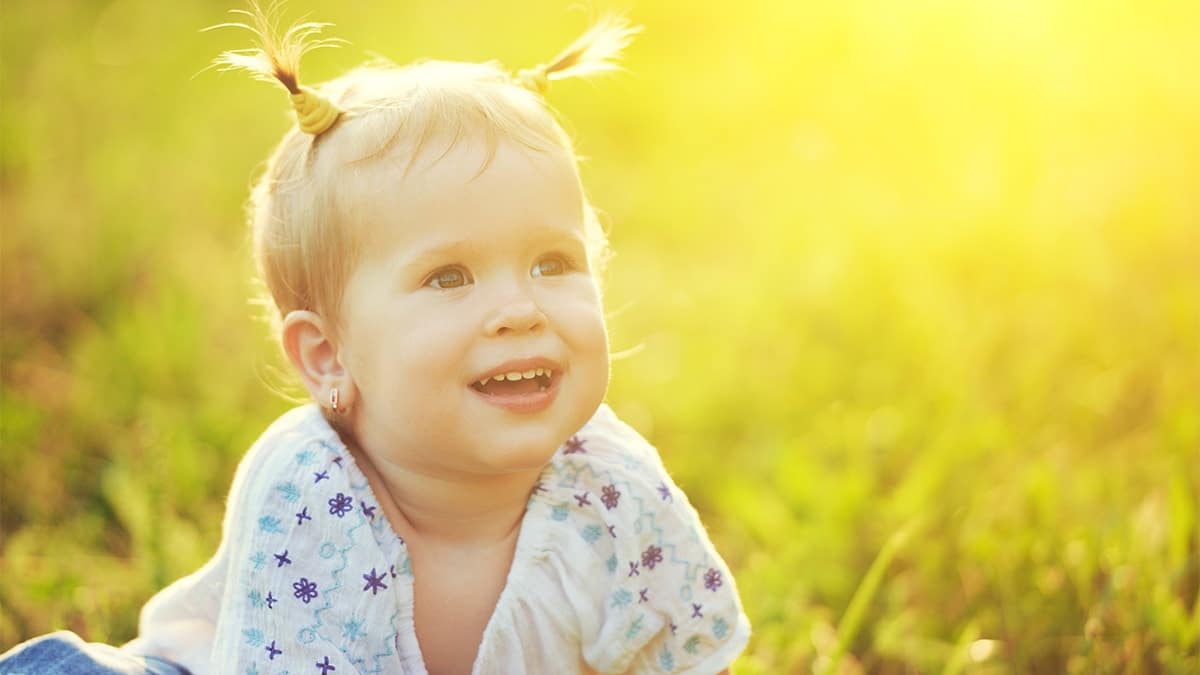 Cute baby outside