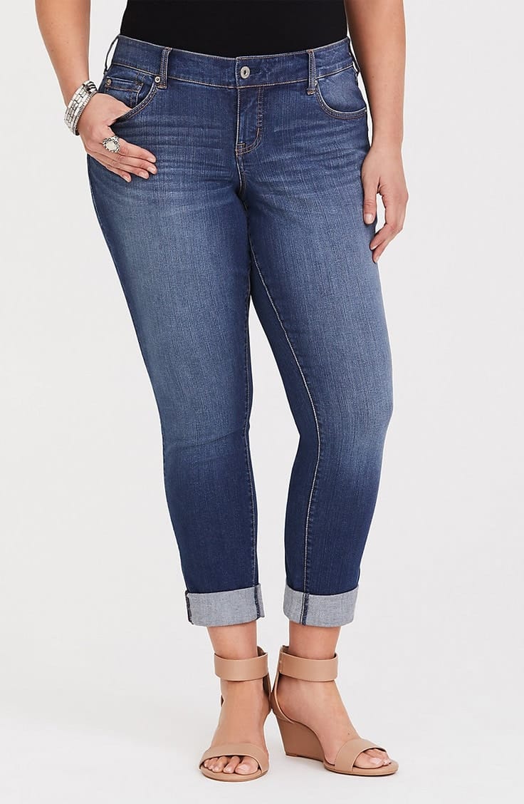 Plus size boyfriend jeans