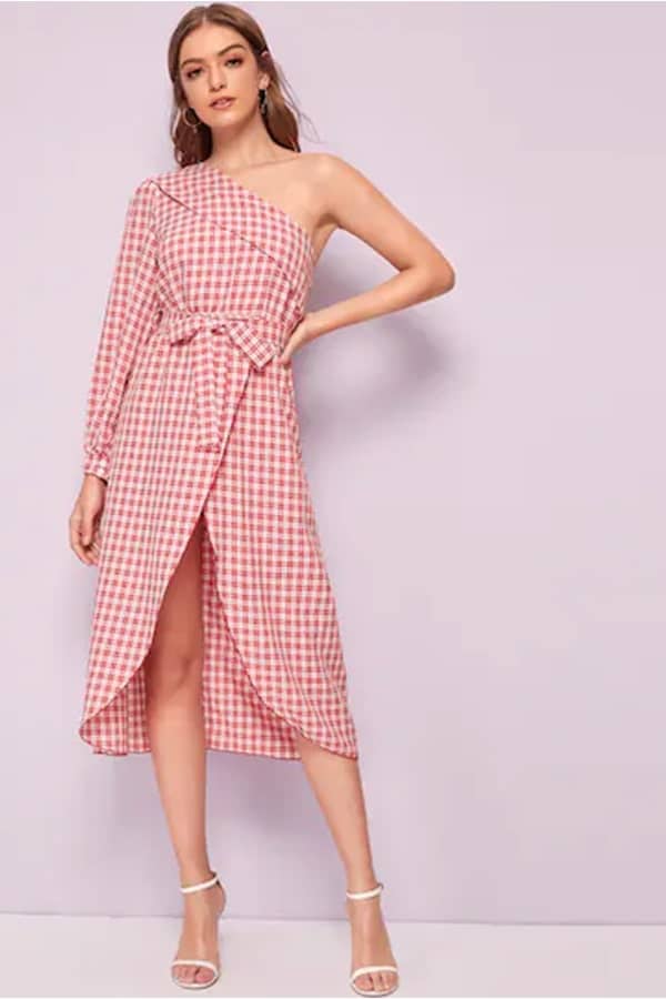 Plaid midi dress 