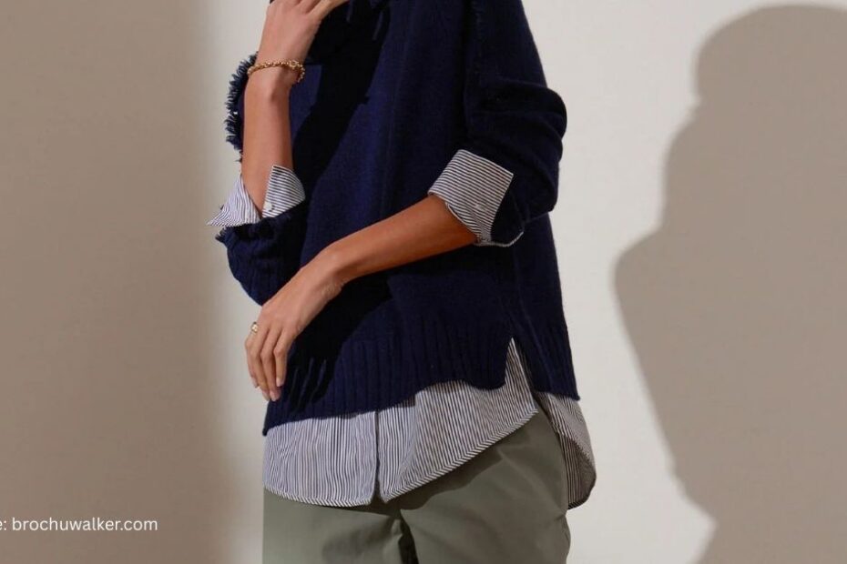 Model wearing outfit with Brochu Walker pants