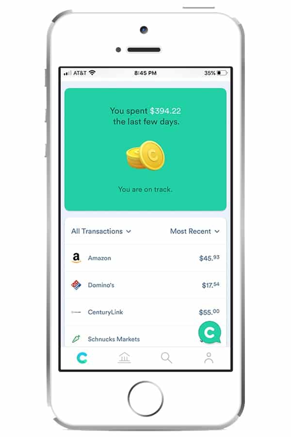 View of Clarity Money app on iPhone