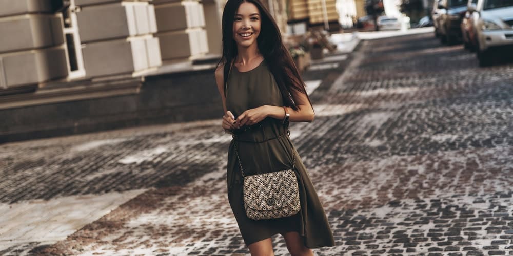 Woman wearing flattering shift dress
