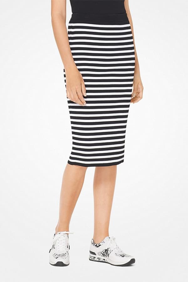 Striped casual pencil skirt 