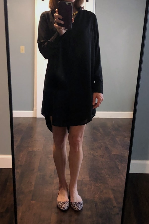 Black shirt dress