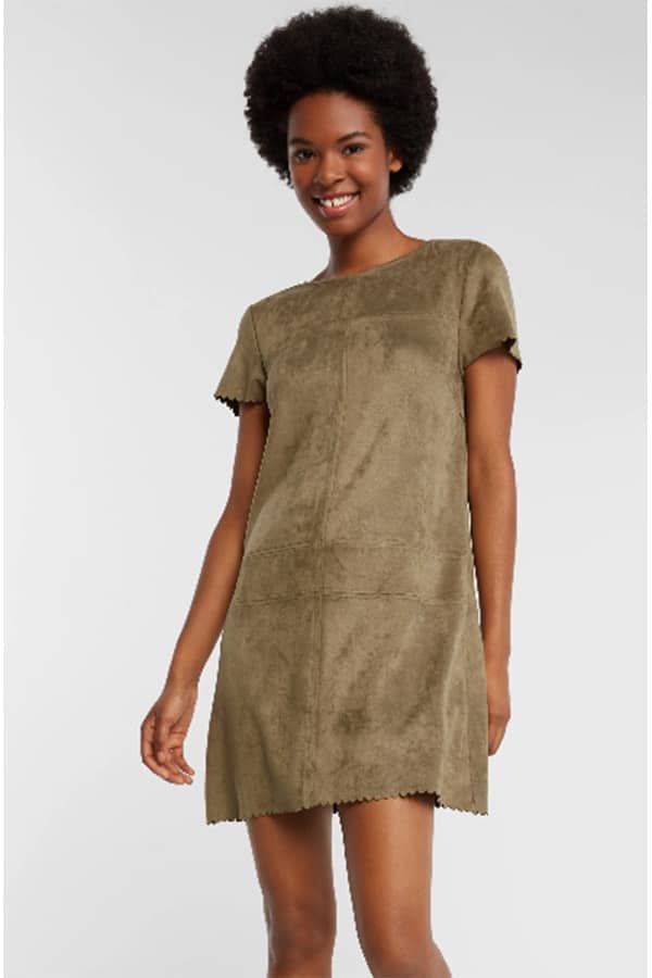 Faux suede dress 