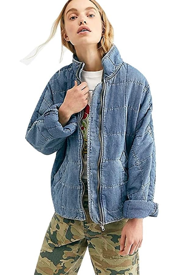 Oversized denim coat for women with big arms from Free People