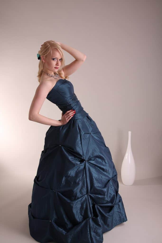 Young woman with prom dress