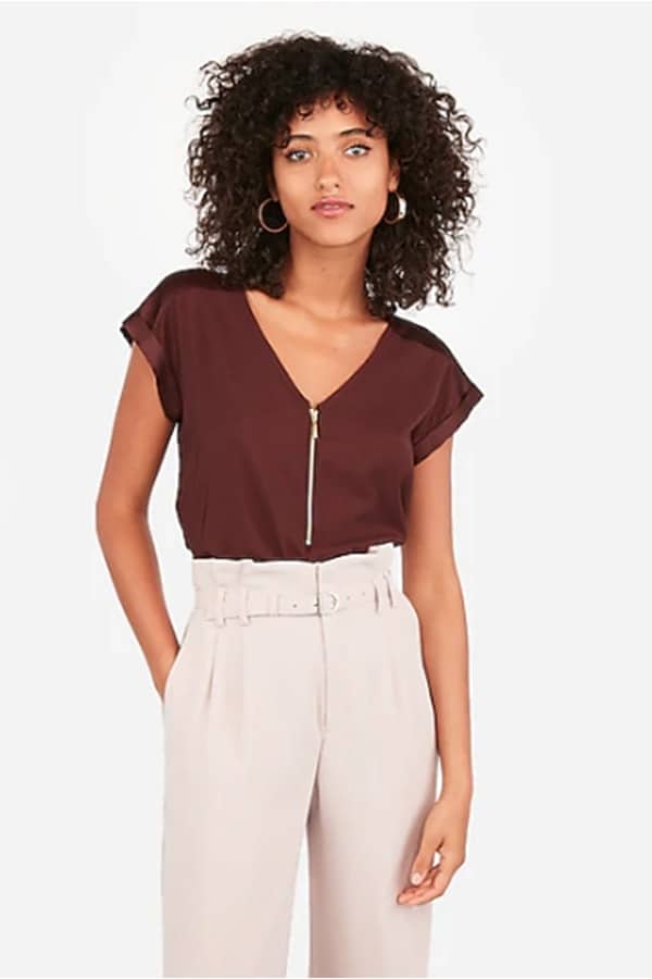 Exposed zipper top from Express 