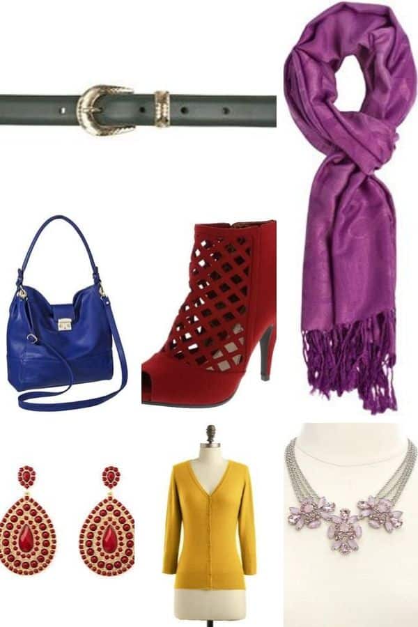 Collage of clothes in fall 2014 trending colors 