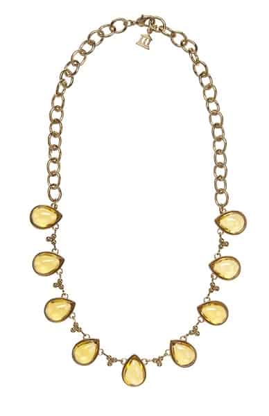 Necklace with amber stones