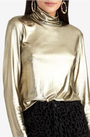 Gold metallic turtleneck