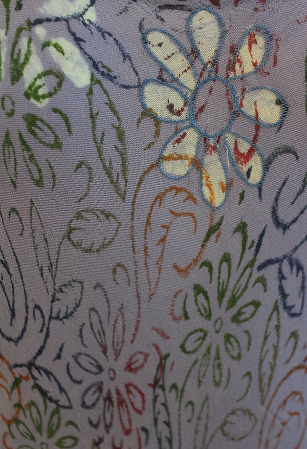 Close-up of hand-dyed dress from Greater Good