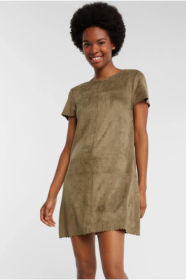 Faux suede dress in Haverdash box