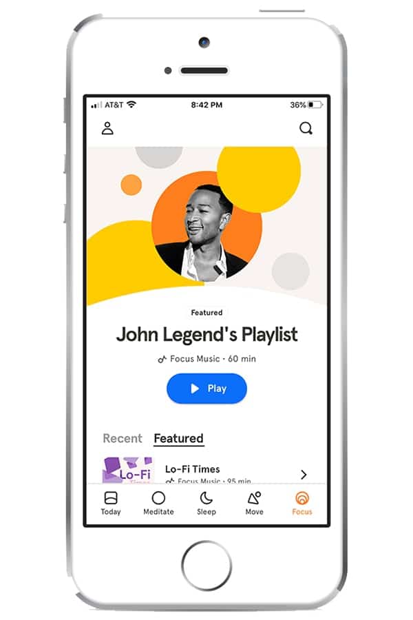 View of Headspace app on iPhone