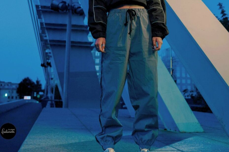 Jogger pants with black cropped jacket
