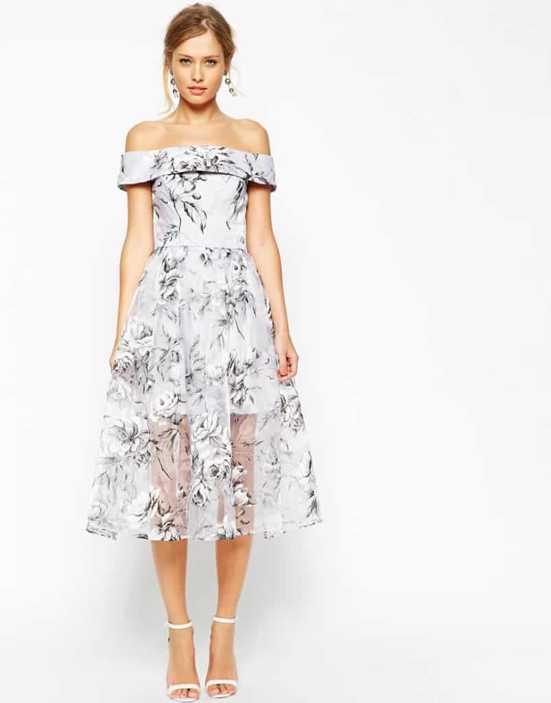 Floral strapless dress