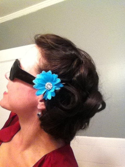 Pinned and curled updo