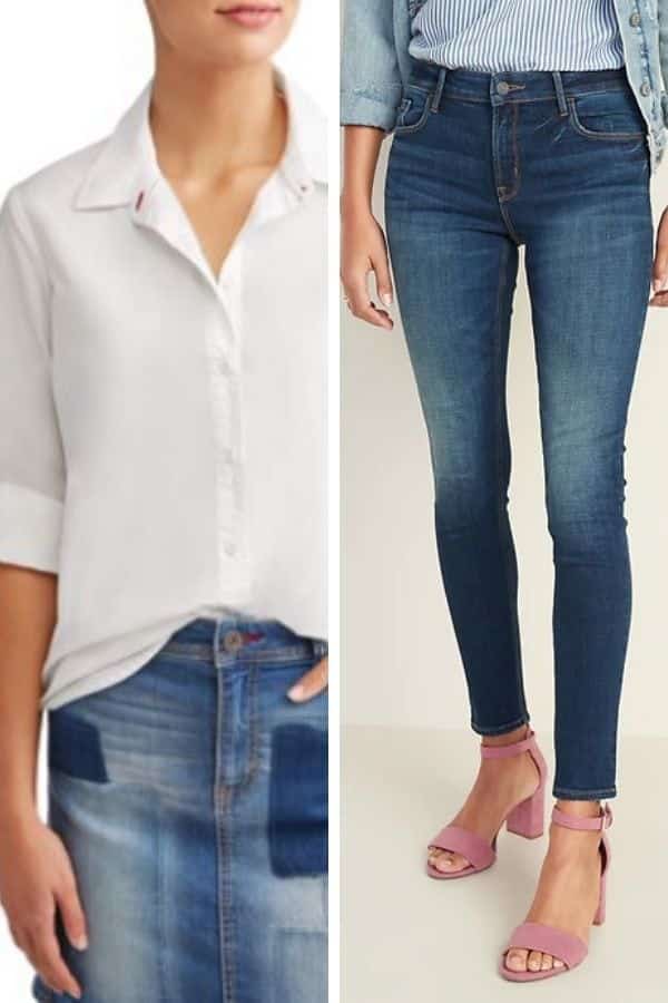 Jeans and white shirt outfit