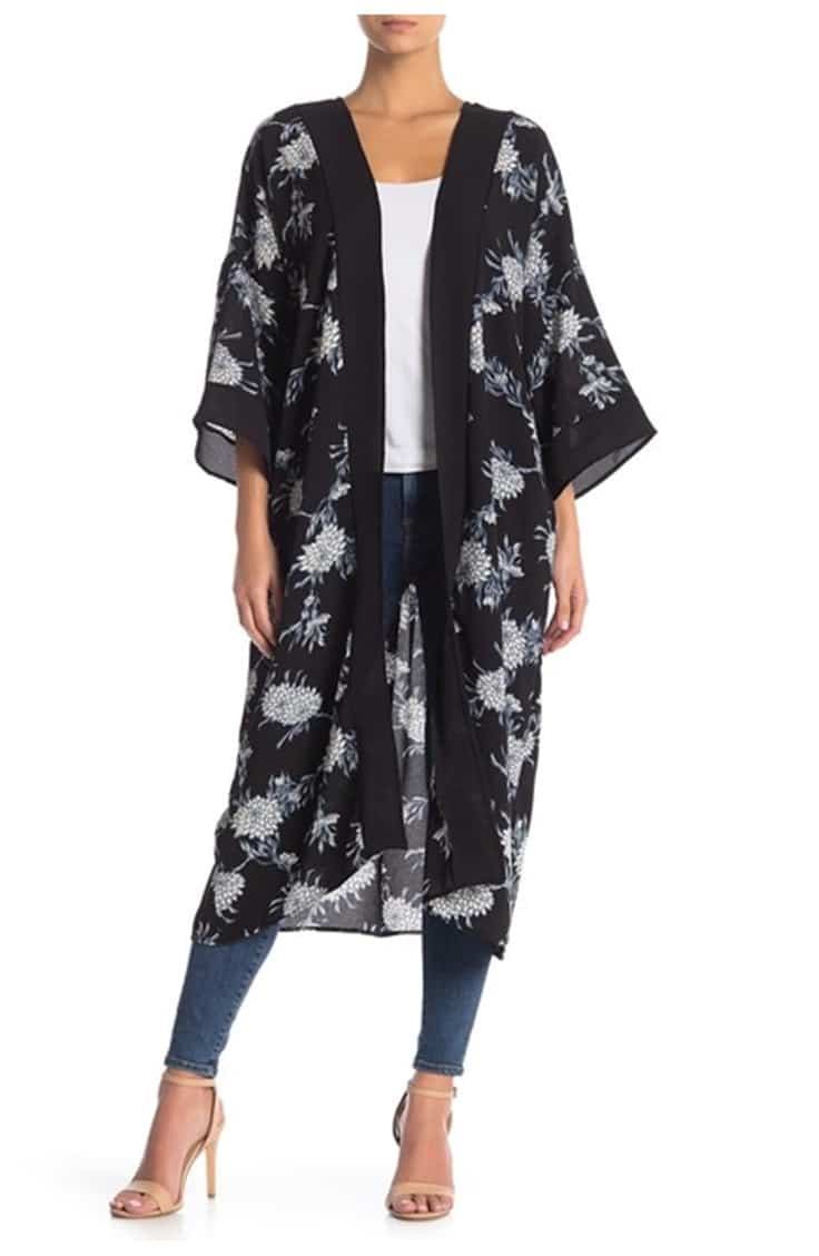 Dark floral kimono 