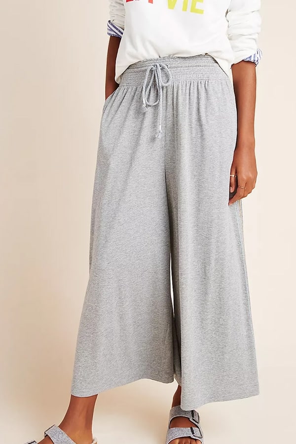 Wide leg pants for lounging around the house