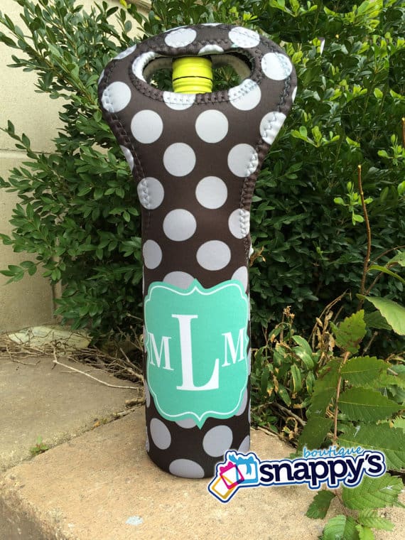 Personalized wine tote, $22.50 from Etsy