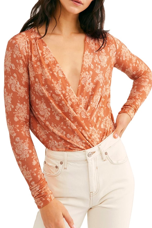 V neck bodysuit 