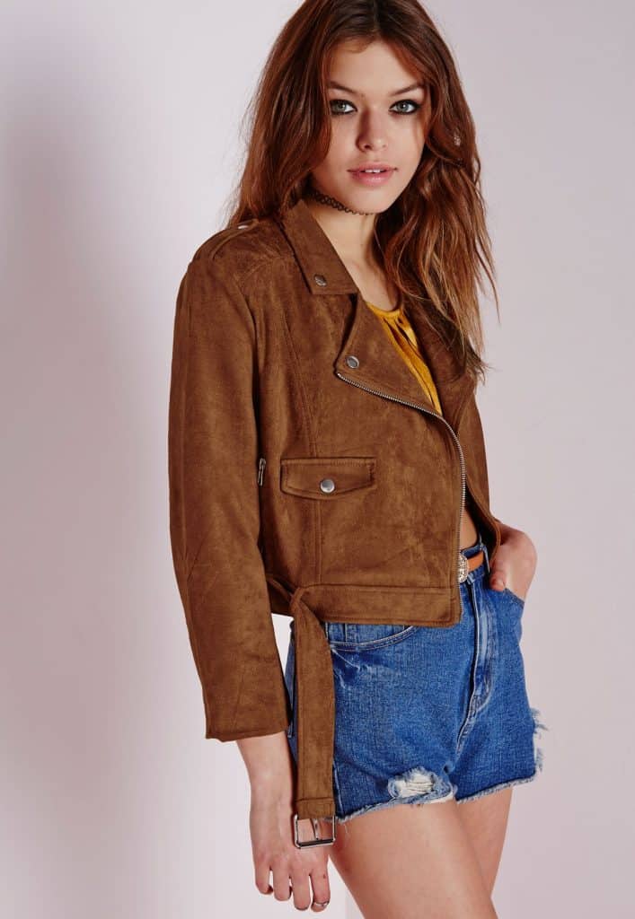 Faux suede jacket, $51, Missguided
