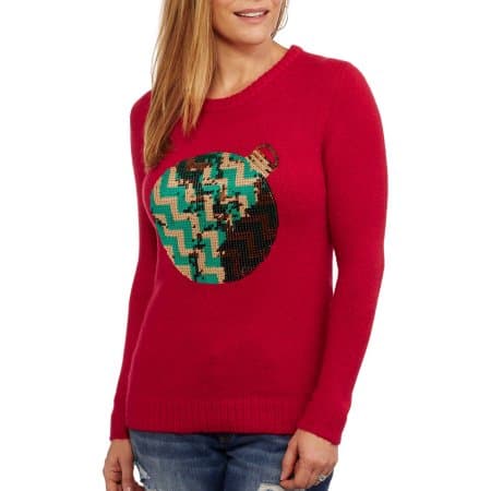 ugly christmas sweater - red sweater with ornament
