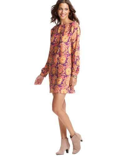 Paisley Print Blouse Dress