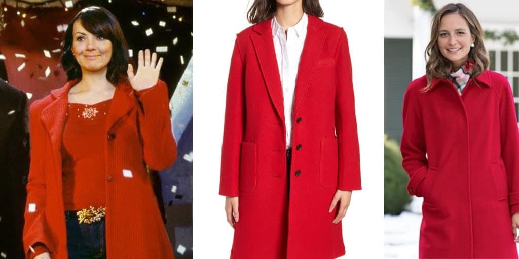 Red wool coats inspired by Love Actually
