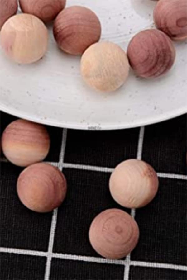 Cedar balls for storing clothes 