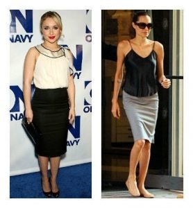 Collage of two women wearing Angelina Jolie