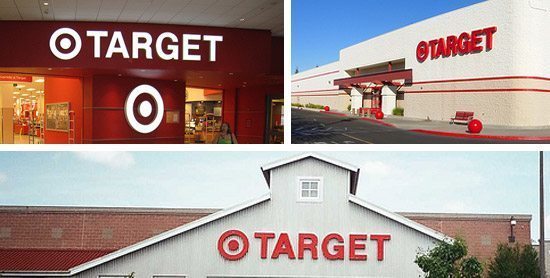Collage of Target stores' exteriors