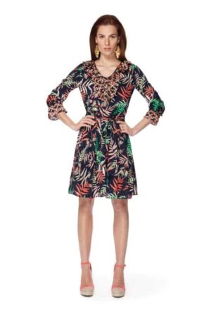 Palm printed dress
