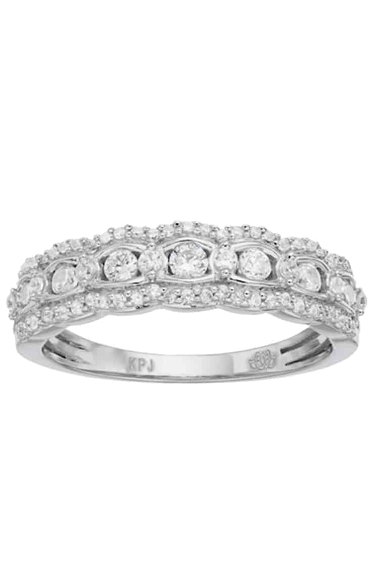 Scalloped diamond wedding band by Simply Vera Vera Wang 