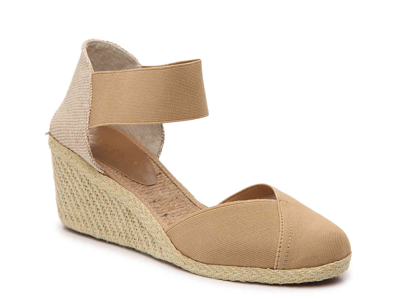 Beige wedge sandals