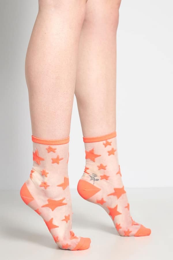 Sheer socks for working from home