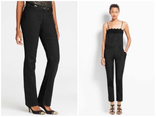 Collage of black outfits