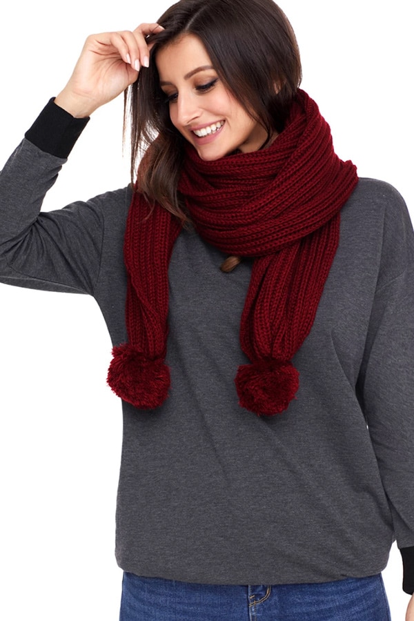 Burgundy knit scarf
