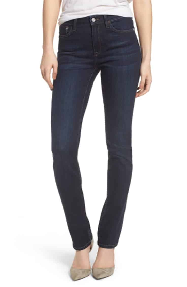 Dark wash, skinny leg jeans 
