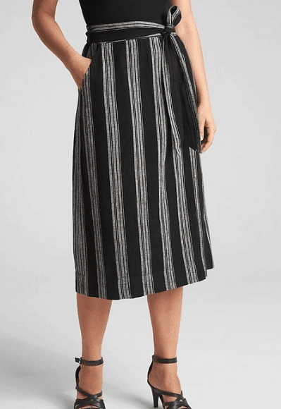 Black and white striped skirt