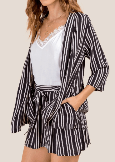 Striped blazer and short set on sale