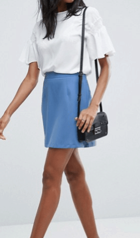 Blue A line skirt 