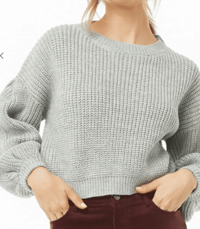 Gray cropped sweater